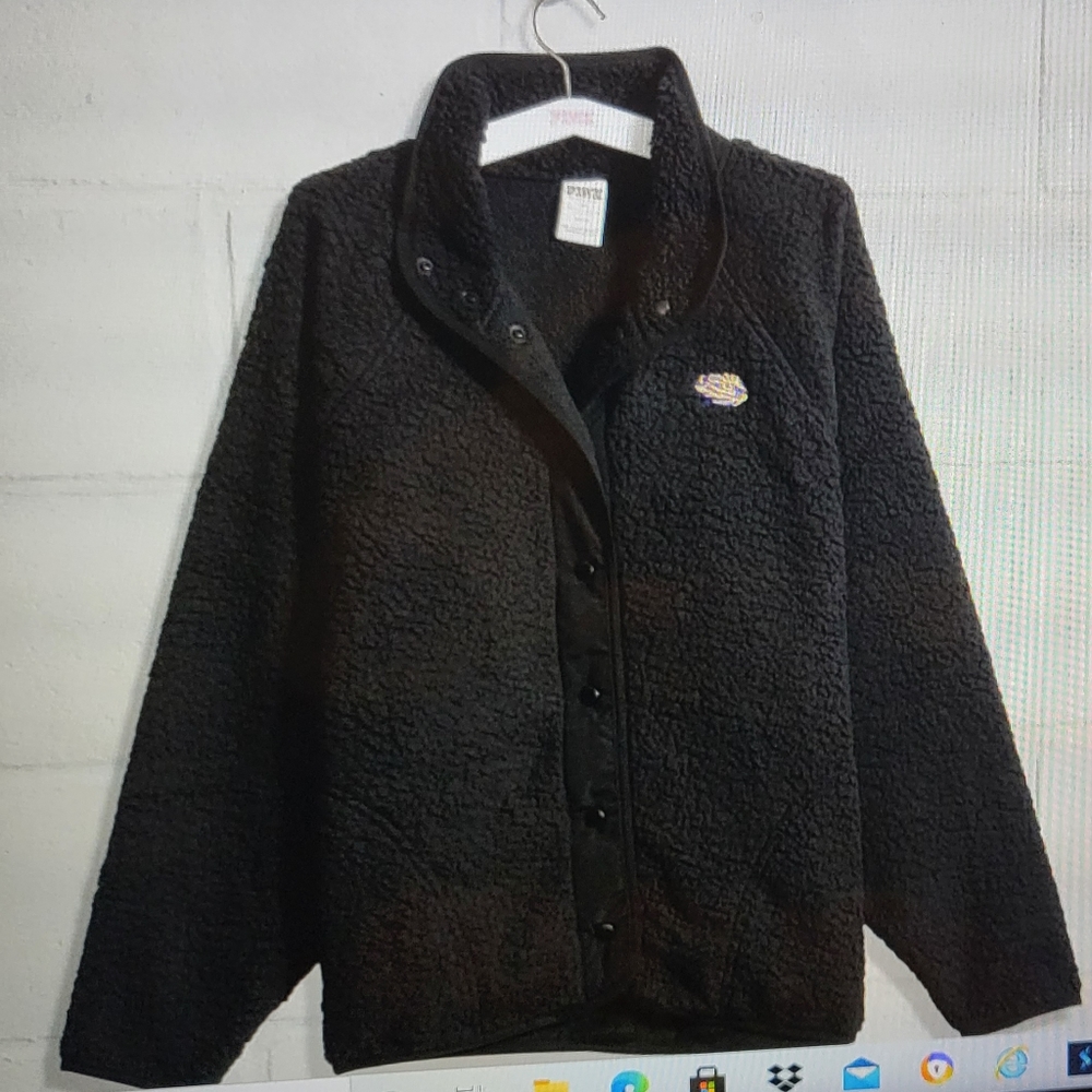 NWT Pink LSU sherpa jacket XS
